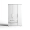Armoire de chambre blanche 3 portes 2 tiroirs en panneaux de particules mélaminés rectangulaire 120 x 52 x 190 cm