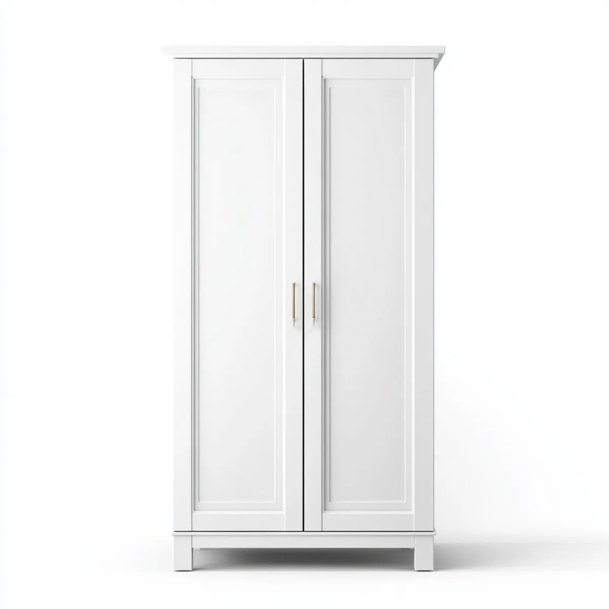 Armoire de chambre 2 portes battantes blanche 80 x 50 x 180 cm en panneaux de particules rectangulaire