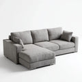 Canapé d’angle gauche 4 places gris en polyester 260 x 160 x 85 cm